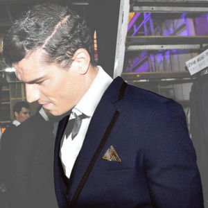 Button Up (Bangkok) Navy Tuxedo Blazer-Black Trim